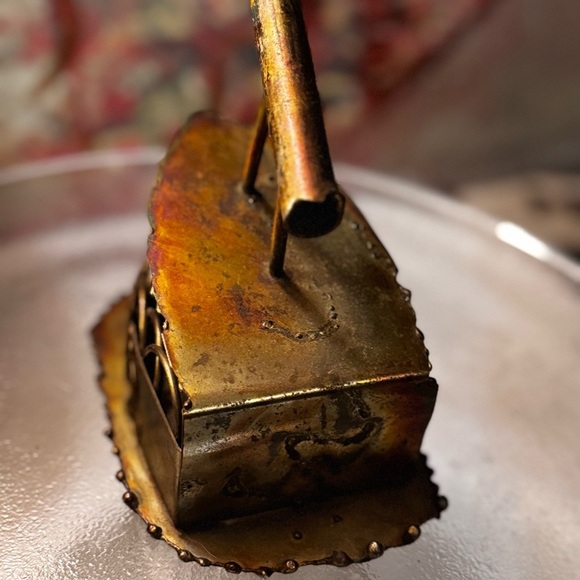 Vintage Steam Punk Copper Pressing Iron Sculpture - Picture 3 of 5